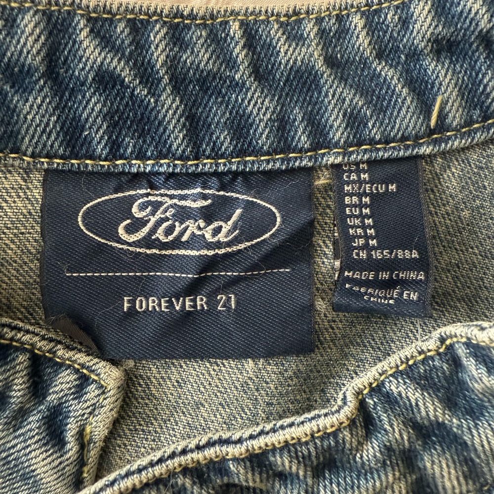 NWT Jean Ford Blue Denim Jacket with Zipper Accents - Picture 4 of 6